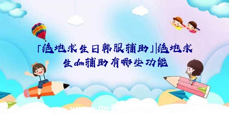 「绝地求生日韩服辅助」|绝地求生dm辅助有哪些功能